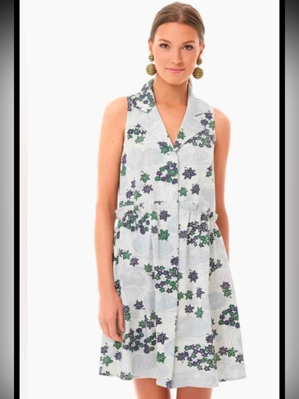 Tuckernuck Royal Provence Breeze Floral Sleeveless Shirt Dress